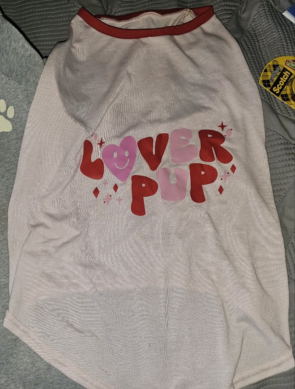 Lover Pup Pink & Red Graphic Tee